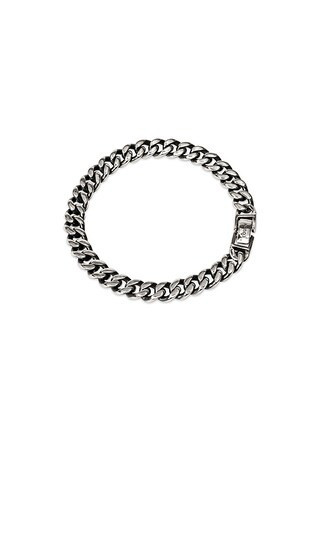 LOUPN Cuban Chain 7mm Bracelet in Metallic Silver. - size L | Revolve Clothing (Global)