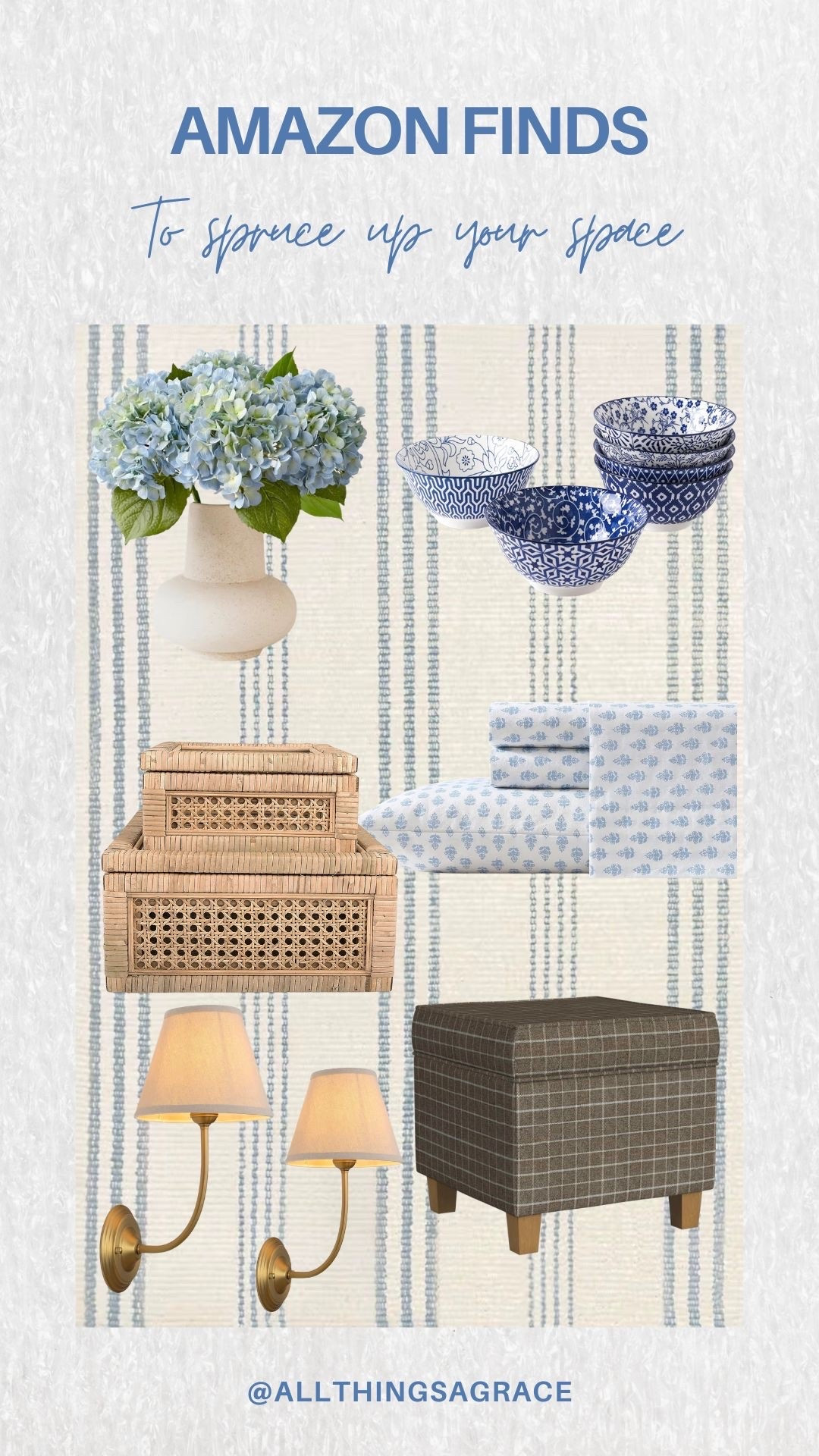 Amazon Finds To Spruce Up Your Space 🤍🩵 bringing all the soft blue coastal vibes into summer lately 🌷 these amazon finds are too good not to share!! from pretty bowls to the cutest lamps + bedding… obsessed with every little detail ✨

#LTKSeasonal #LTKHome