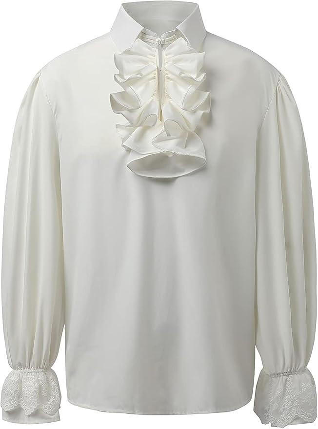 Mens Pirate Shirt Steampunk Victorian Cosplay Shirts Medieval Costume Renaissance Halloween Costu... | Amazon (US)