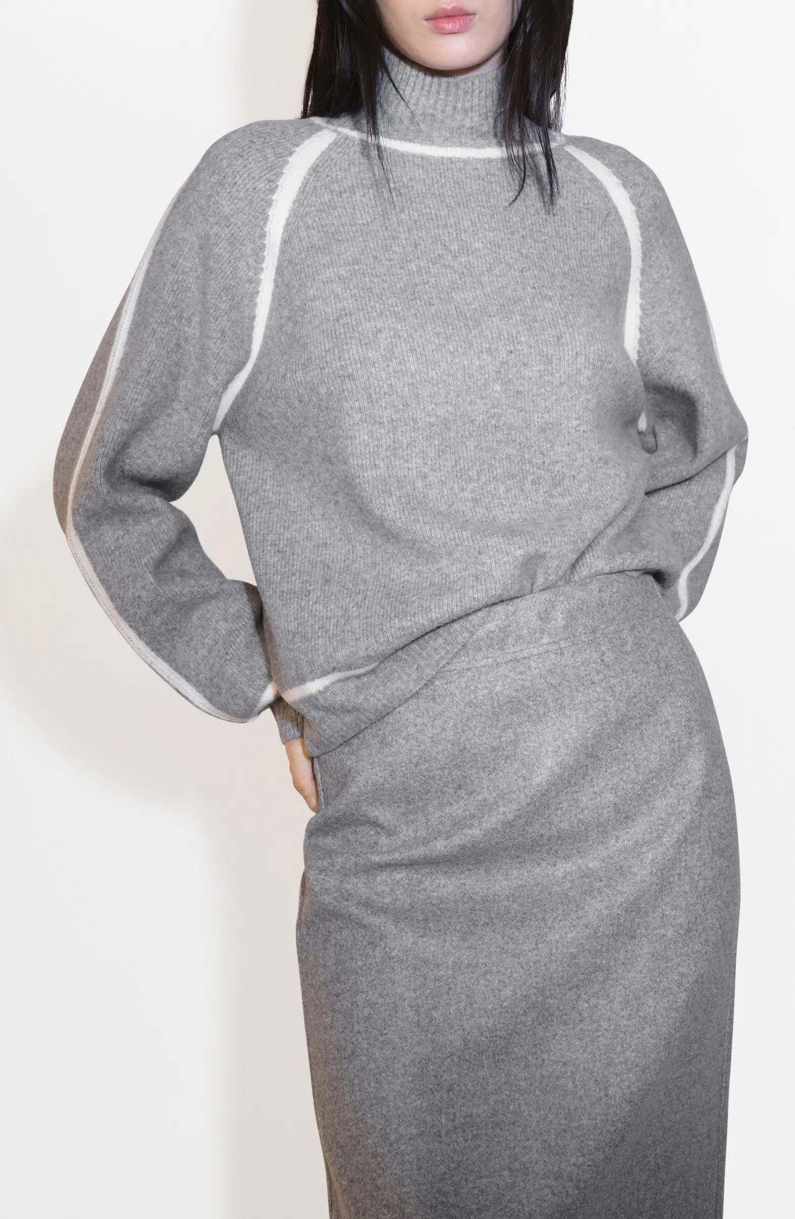 Contrast Detail Turtleneck Sweater | Nordstrom