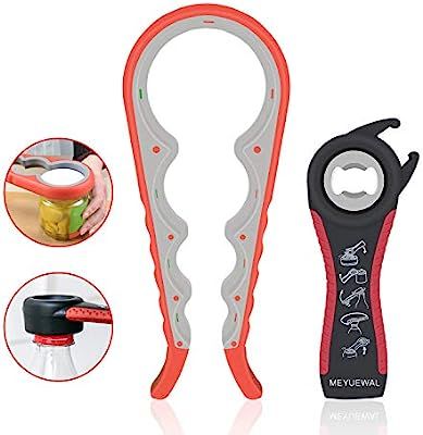 Jar Opener, 5 in 1 Multi Function Can Opener Bottle Opener Kit with Silicone Handle Easy to Use f... | Amazon (US)