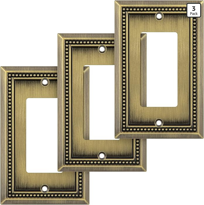 Henne Bery Sunken Pearls Heavy Duty Decorative Wall Plate Switch Plate Outlet Cover (Single Decor... | Amazon (US)