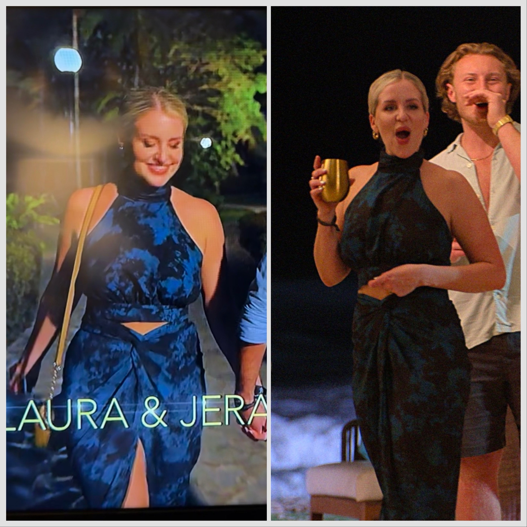 My two piece set from the beach scene in the DR is currently sold out but they have a few other items in that same beautiful print! #loveisblindS6