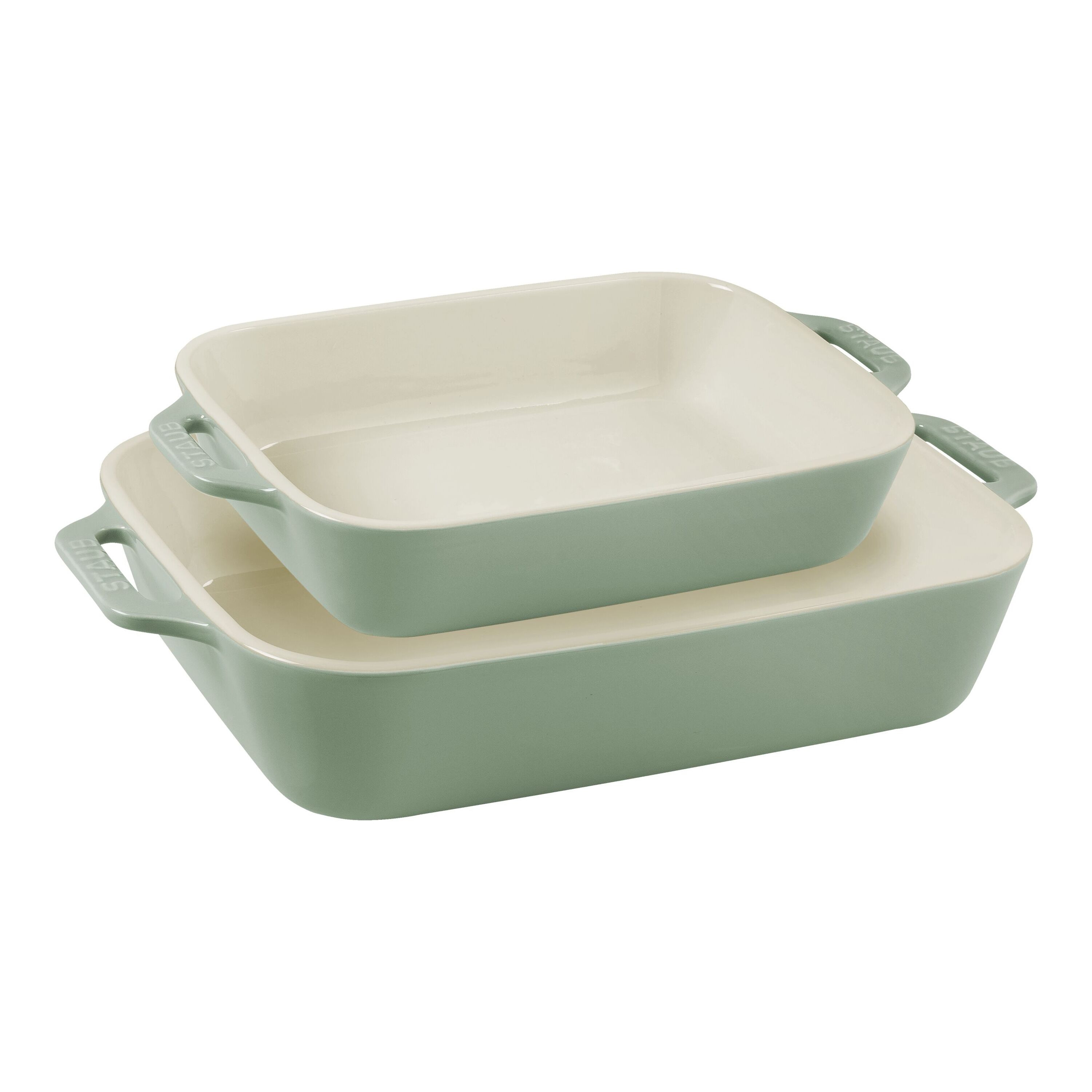 Staub Stoneware 2-pc, Rectangular Baking Dish Set, eucalyptus | The ZWILLING Group Cutlery & Cookware