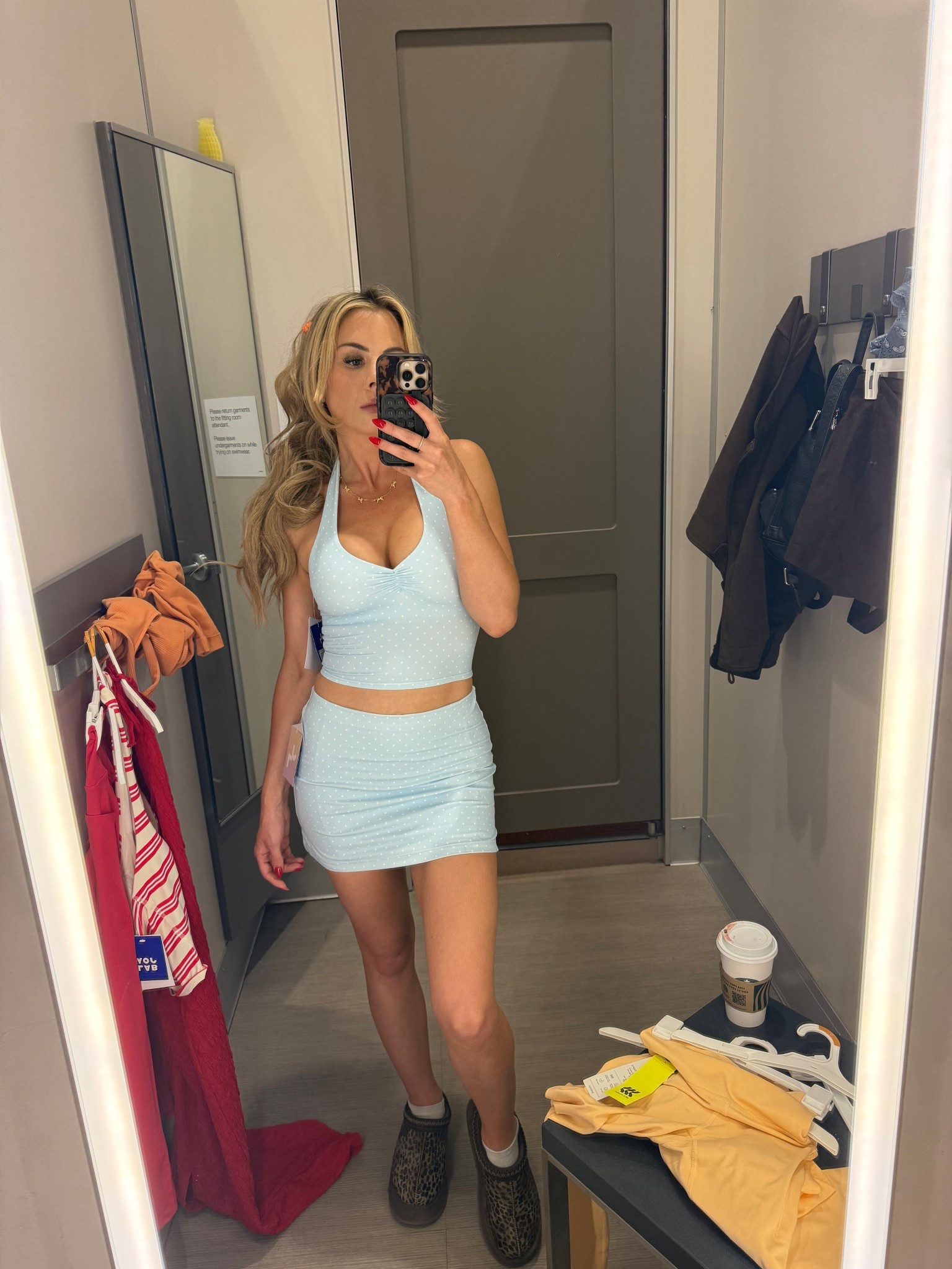 Love this athletic set!! 

Xs - top
Xxs- skirt