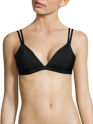 Duskii Women's Ochre Triangle Bikini Top - Black Embossed - Size Medium | Saks Fifth Avenue