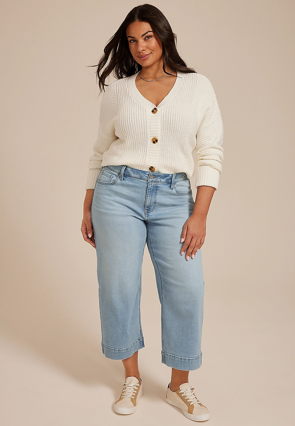 Plus Size m jeans by maurices™ High Rise Wide Leg Cropped Jean | Maurices