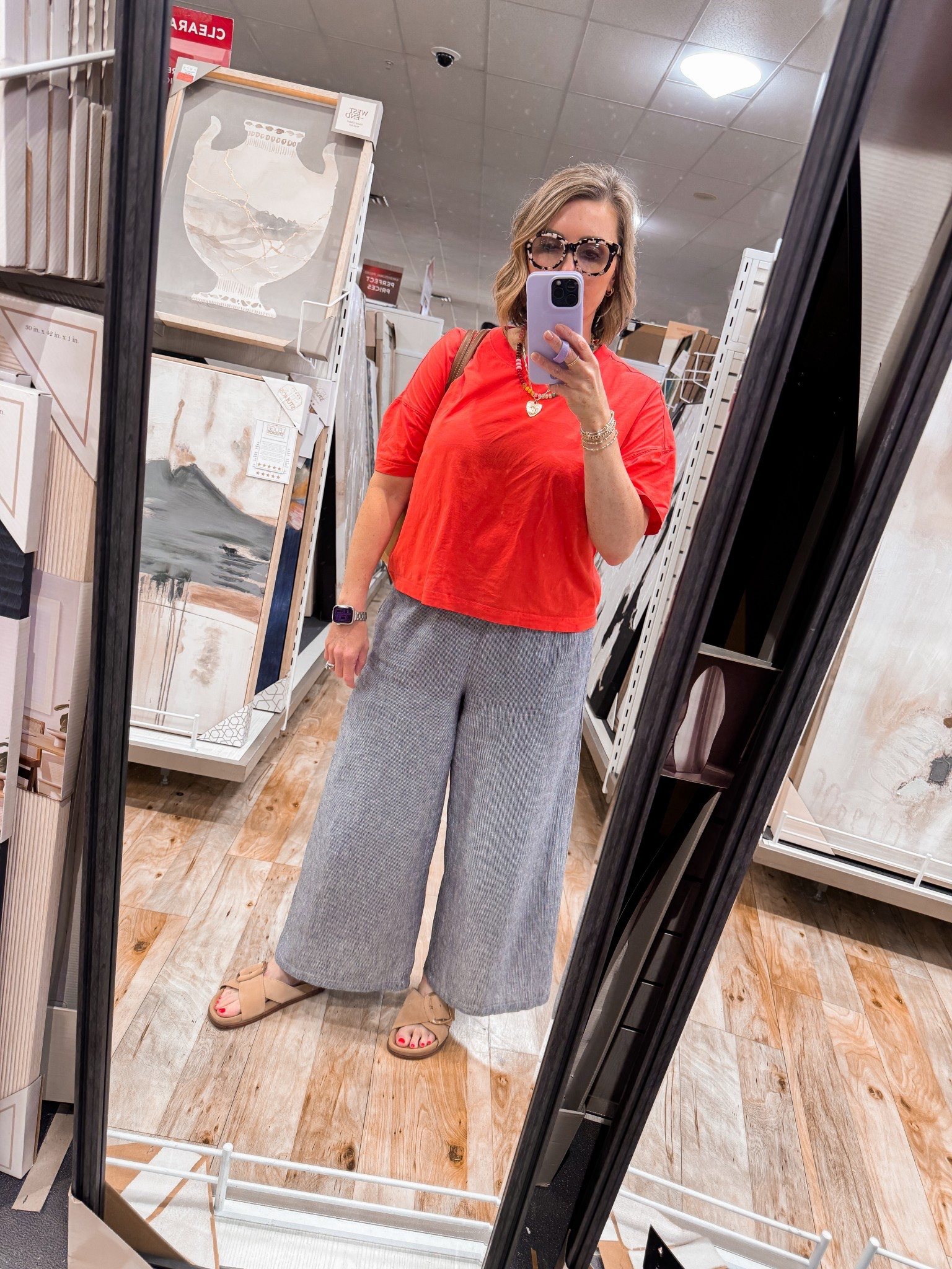 RUN and grab these pants!  They sold out so fast last year. 

I have the pin stripe but I dont think they brought this color back. The chambray are amazing and so soft. 

Runs large -8 sized down one size to a small 

#LTKOver40 #LTKgrwm #LTKmomlife