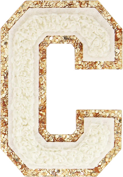 Buttercream Glitter Varsity Letter Patches | Stoney Clover Lane