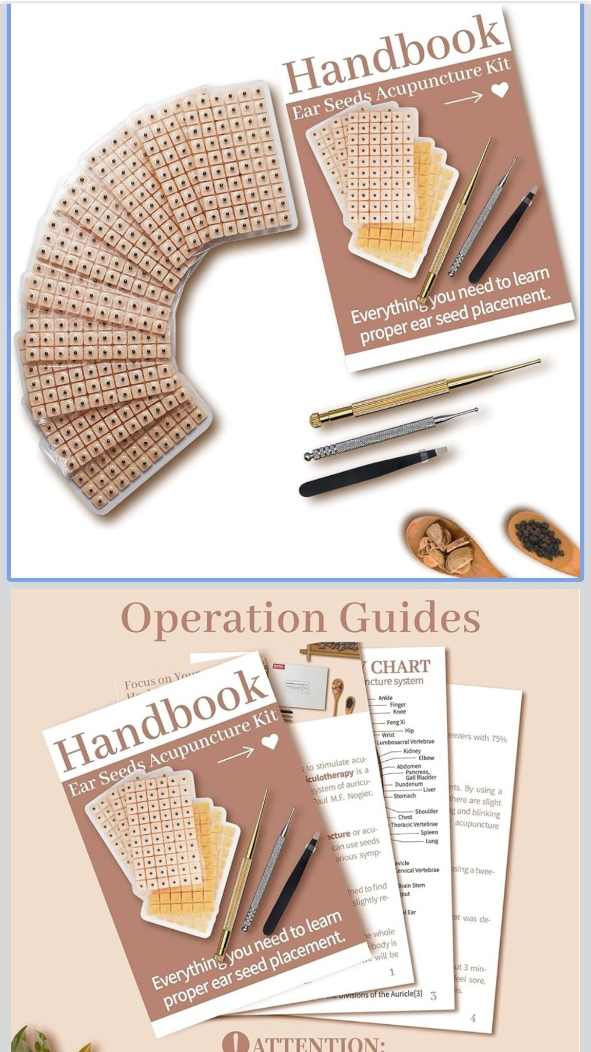 1200Pcs Ear Seeds Acupuncture Kit, Auricular Sticker Kit with Ears Seed, Acupuncture Pen, Acupressure Ear Chart, Tweezers #amazon

#LTKfitnessgoals #LTKActive #LTKselfcare