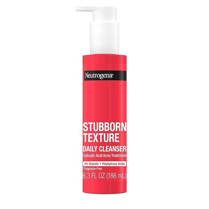 Neutrogena Stubborn Texture Daily Acne Facial Cleanser, Salicylic Acid Face Wash + Glycolic & Pol... | Amazon (US)