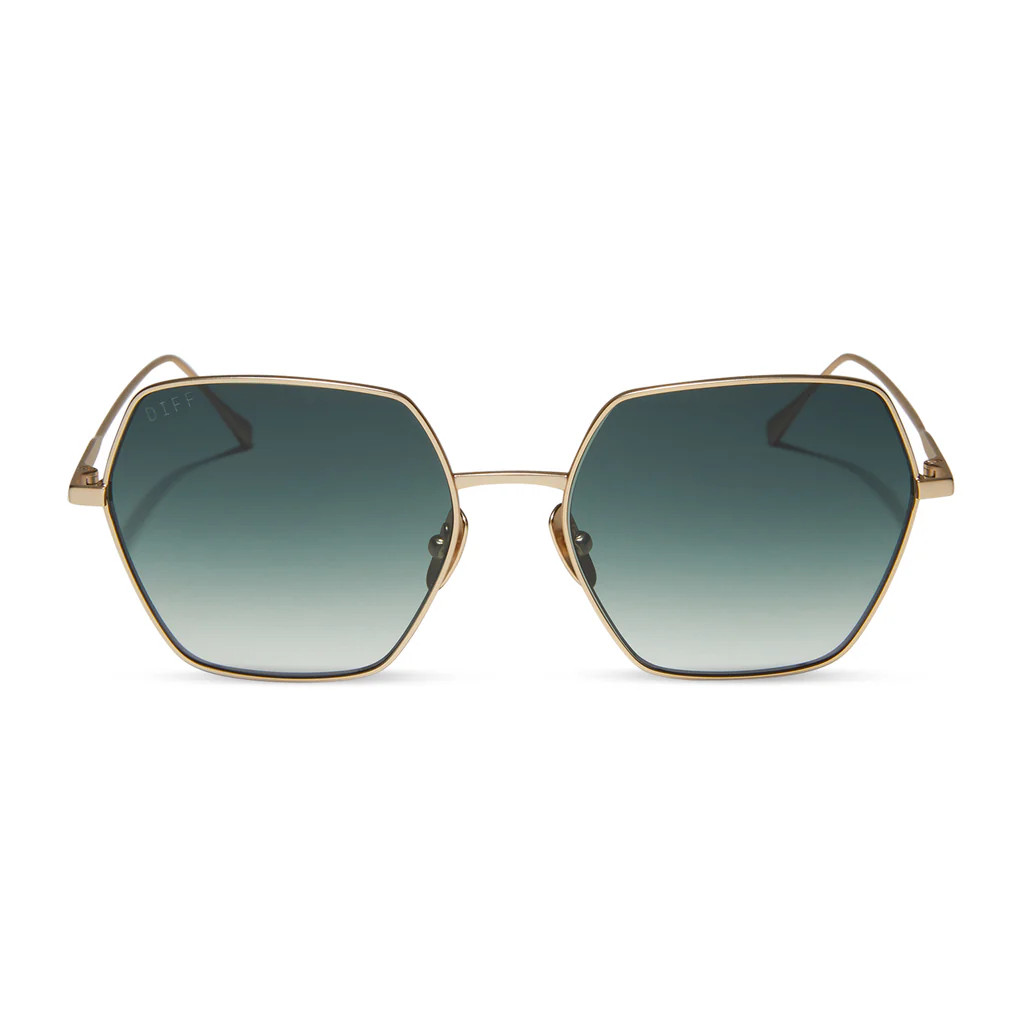 HARLOWE - MATTE GOLD + G15 GRADIENT SUNGLASSES | DIFF Eyewear