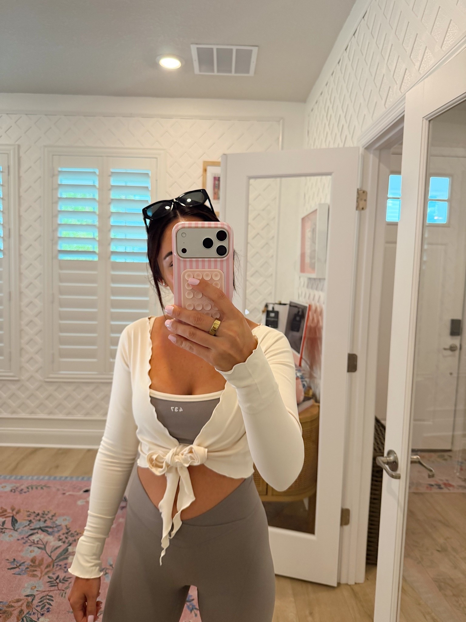 This brand is BEYOND 🤩🤩 437 is worth the hype. The quality and fit are insane. I’m wearing small in everything. Almost sized up in the set and am glad I didn’t. I would size up in the wrap top though!! Will be living in this set. It’s sooooo good!!! @437 #437 //437 // cute sets // Pilates outfit //workout outfit

#LTKfitnessgoals #LTKmomlife #LTKootd