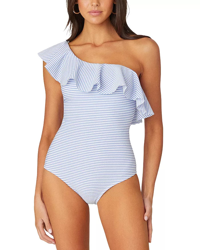 Striped One Shoulder One Piece Swimsuit | Bloomingdale's (US)