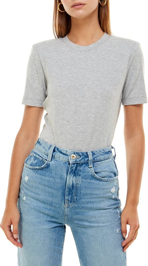 Skye Padded Shoulder Short Sleeve Bodysuit | Nordstrom