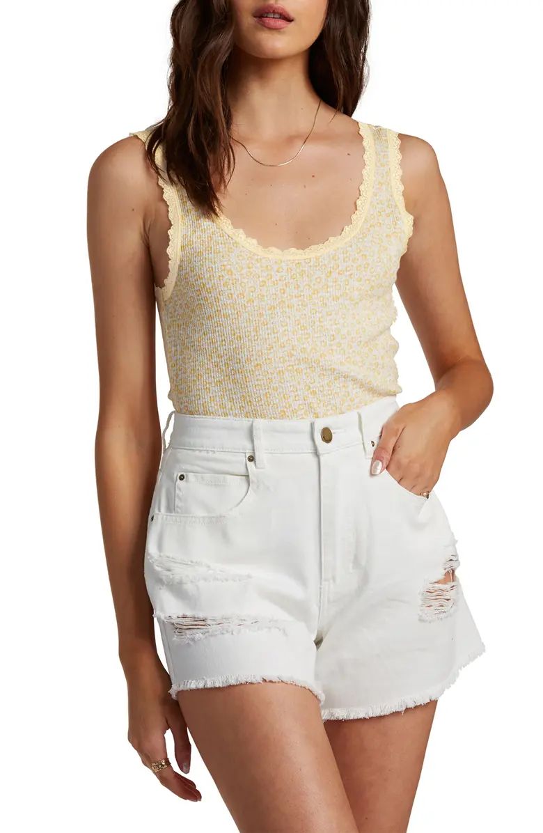 Sweet Days Floral Lace Trim Tank | Nordstrom