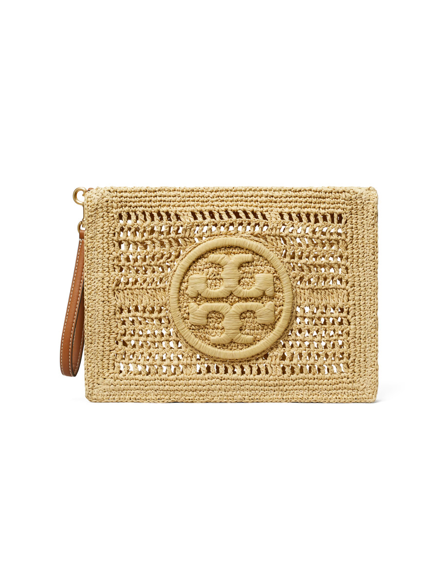 Ella Crocheted Raffia Pouch | Saks Fifth Avenue