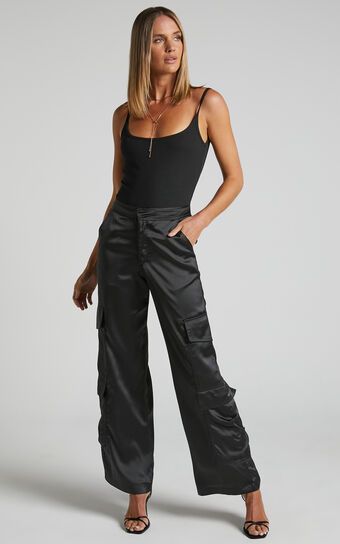 Saori Mid Rise Cargo Pants in Black | Showpo (US, UK & Europe)