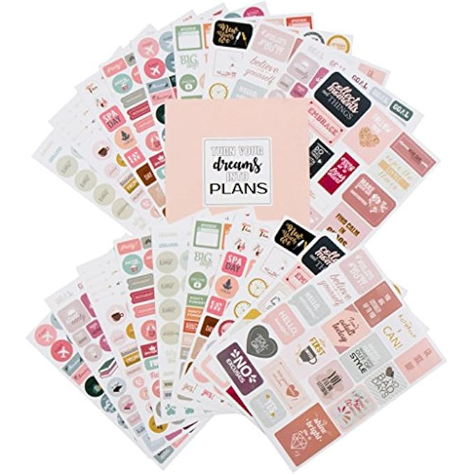 Life Planner Stickers Set. Monthly, Weekly & Daily Planner Stickers 20 Sheets Set of 1,000+ stickers | Amazon (US)