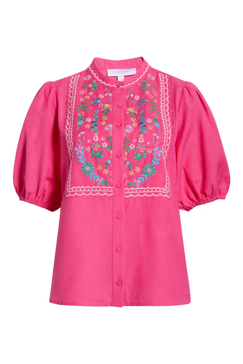 Kenedy Embroidered Puff Sleeve Top (Women) | Nordstrom | Nordstrom