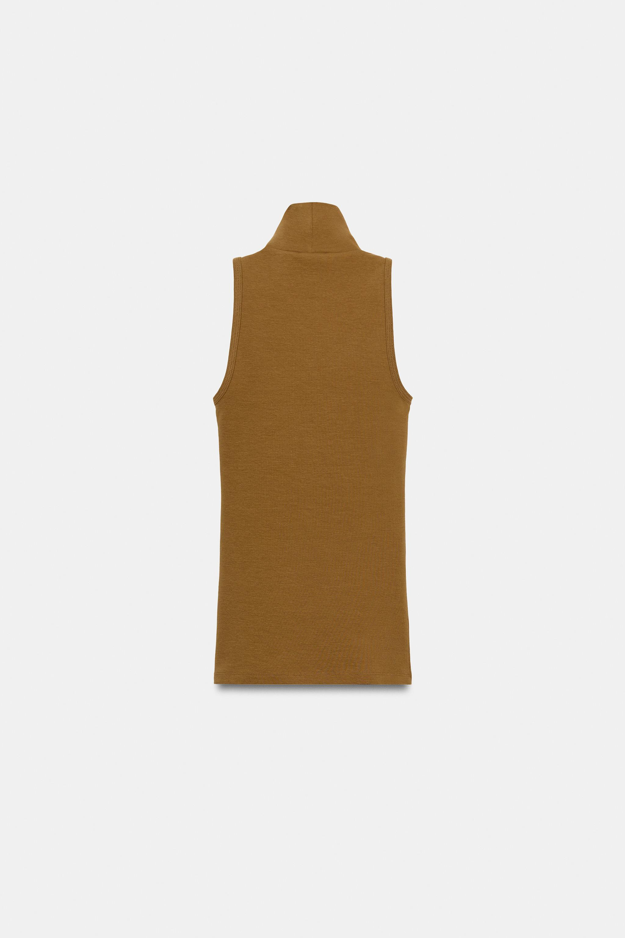 HIGH COLLAR SLEEVELESS TOP | Zara US
