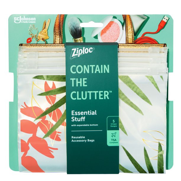 Ziploc Brand Boho Collection Essential Stuff Accessory Bags, 5 Bags - Walmart.com | Walmart (US)