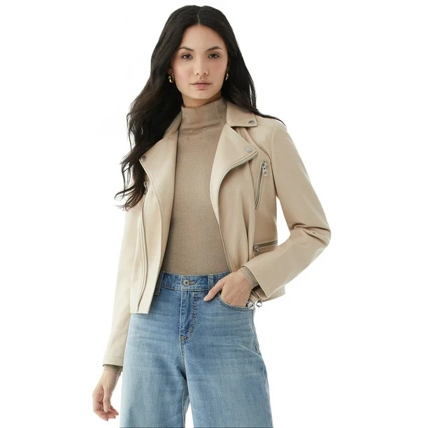 Scoop Women’s Faux Leather Moto Jacket | Walmart (US)