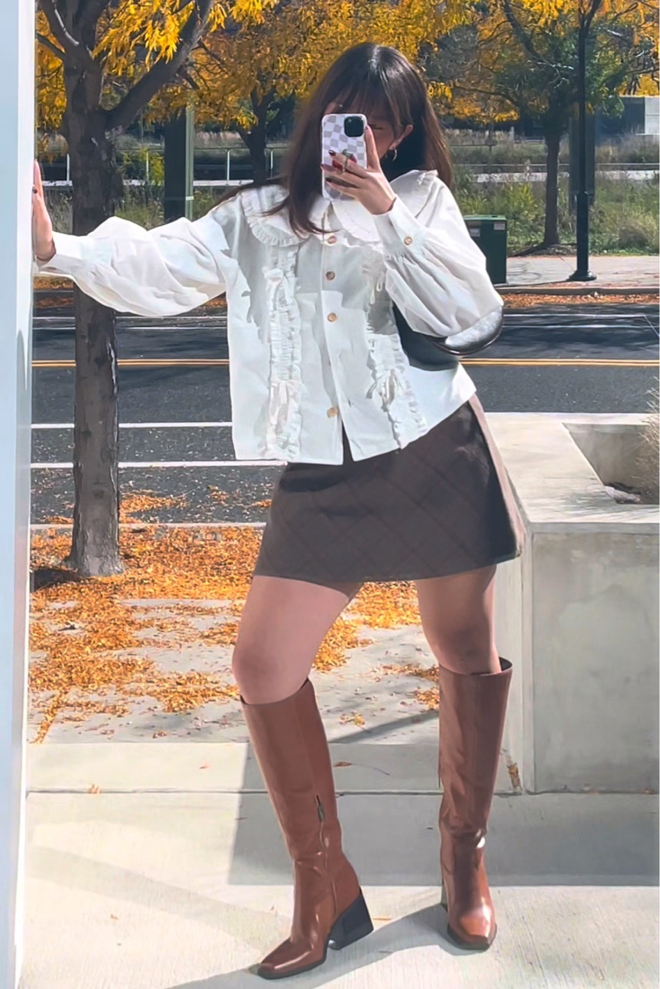 Brown boots >>> 🤎 
Exact boots linked! The Vince camuto site one is wide calf, Nordstrom might be normal size just need to make sure 



follow @lazzzysundaze for more daily outfit ideas!
.
.
.
.
.
.
Fall 2022 outfits, fall fashion, brown leather boots, wide calf boots, transitional style, fall aesthetic, fall outfit ideas, mini skirt, preppy style #fashionreel #reelsoutfits #mirrorselfie #falloutfits #petitefashion #brownboots #brownleather #leatherboots #miniskirt #preppystyle #nycstreetstyle #gossipgirlstyle #falloutfitideas #buttondownshirt #casualchicstyle #cuteoutfitideas 

#LTKstyletip #LTKshoecrush