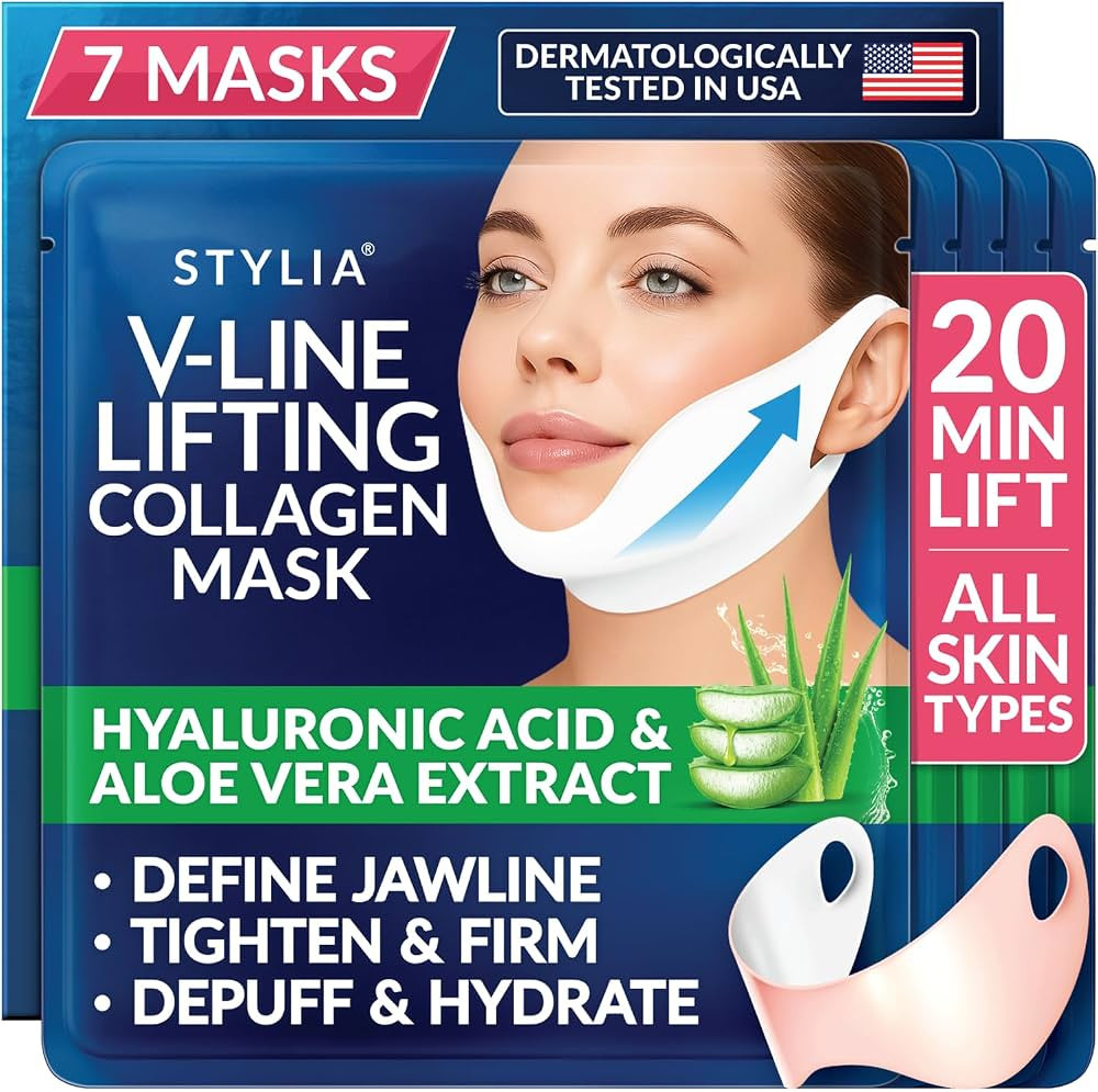 Stylia V Line Lifting Collagen Mask - Lift, Firm & Contour Jawline - Tightening Double Chin Strap... | Amazon (US)