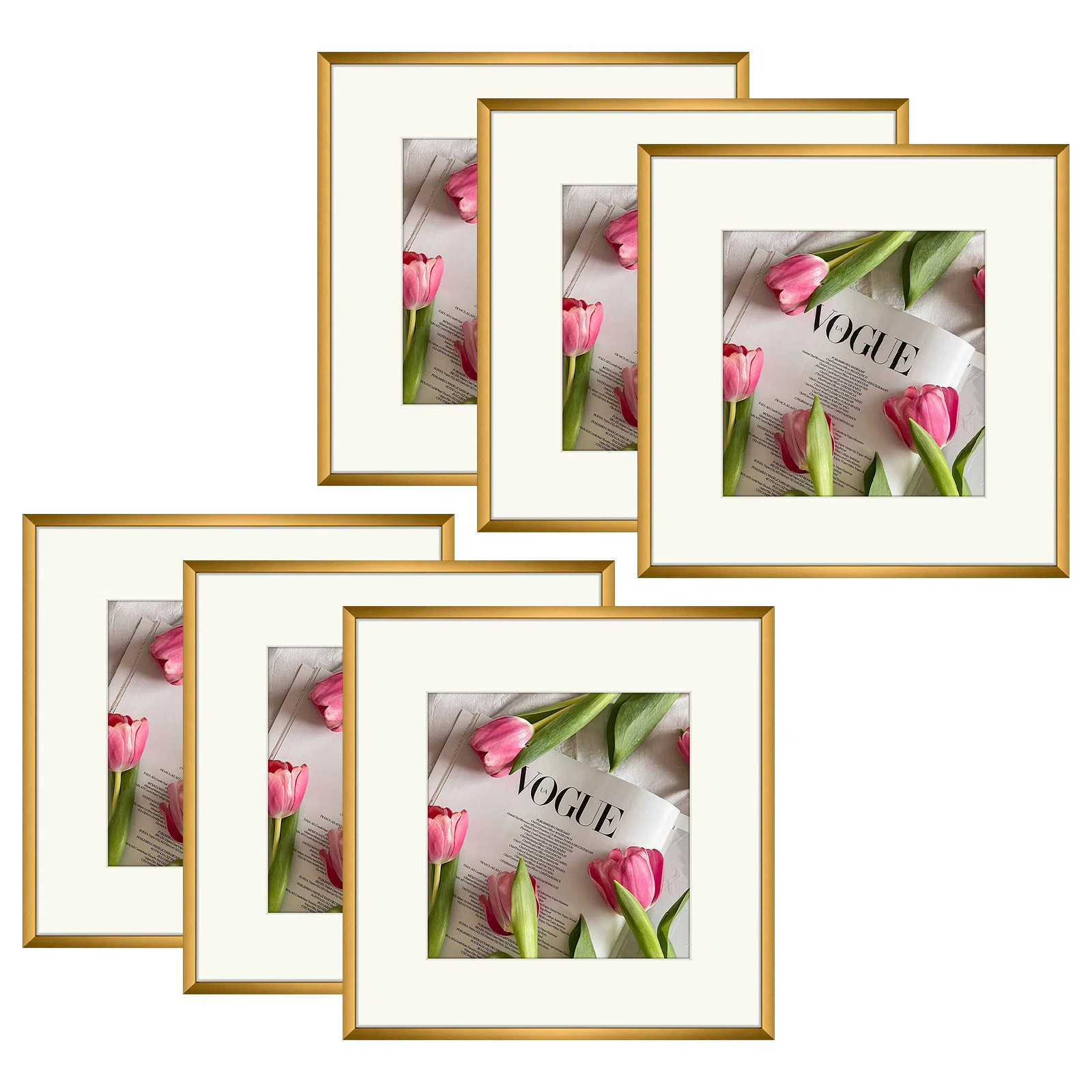 Drennon Metal Picture Frame - Set of 6 with Mat (Set of 6) | Wayfair North America