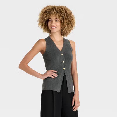 Women's Button Sweater Vest - A New Day™ | Target