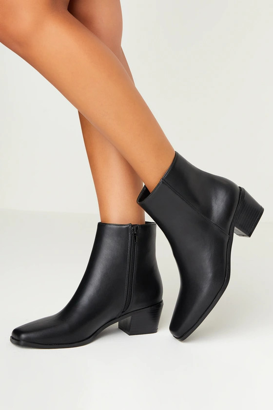 Rayaa Black Low Ankle Booties | Lulus
