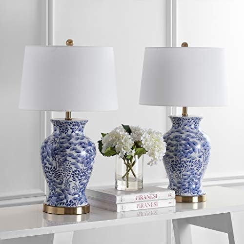 SAFAVIEH Lighting Collection Alona Blue/ White Chinoiserie 28-inch Bedroom Living Room Home Offic... | Amazon (US)