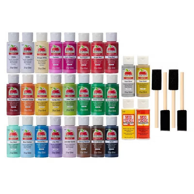 Holiday 2Oz. 32Ct Paint Set: Plaid Acrylic Interior Multicolored Paint & Primer, 96 Sq Ft Coverage | Target