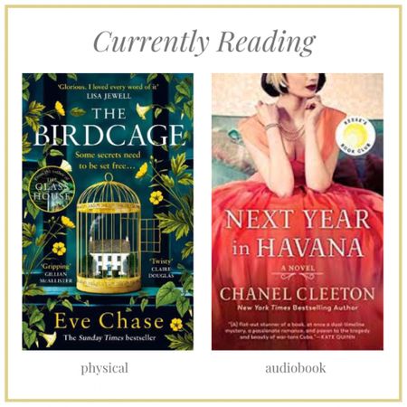 Starting off 2023 with two new books - The Birdcage by Eve Chase  is on my bedside table and I’m listening to Next Year in Havana by Chanel Cleeton 📚✨ #reesesbookclub #bookrecommendation #newyearsresolutions