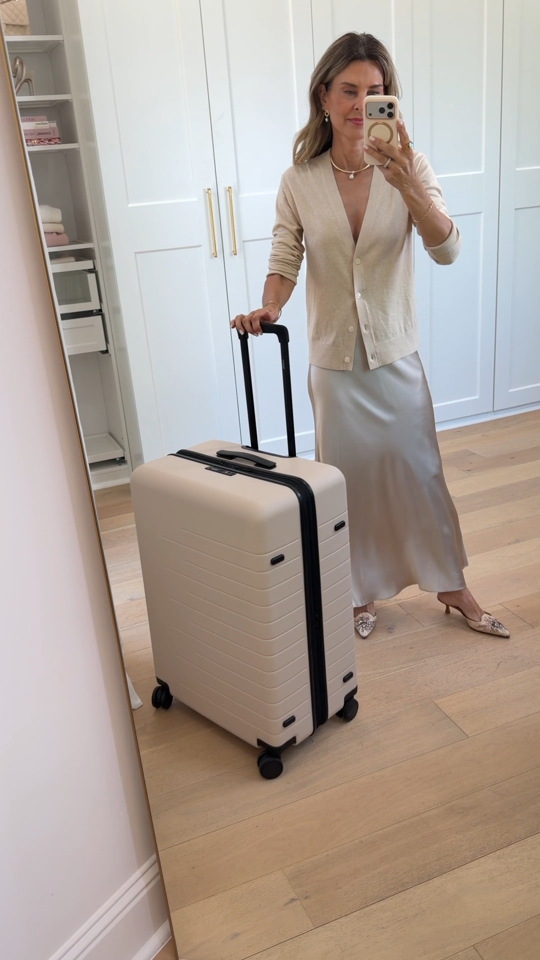 Neutral event ready outfit! I’m 5’6’’
-silk skirt size XS
-merino wool cardigan size XS
-cashmere/silk scarf 
-cream clutch 
-pearl earrings 
@Quince #QuincePartner

#LTKgrwm #LTKSeasonal #LTKOver40