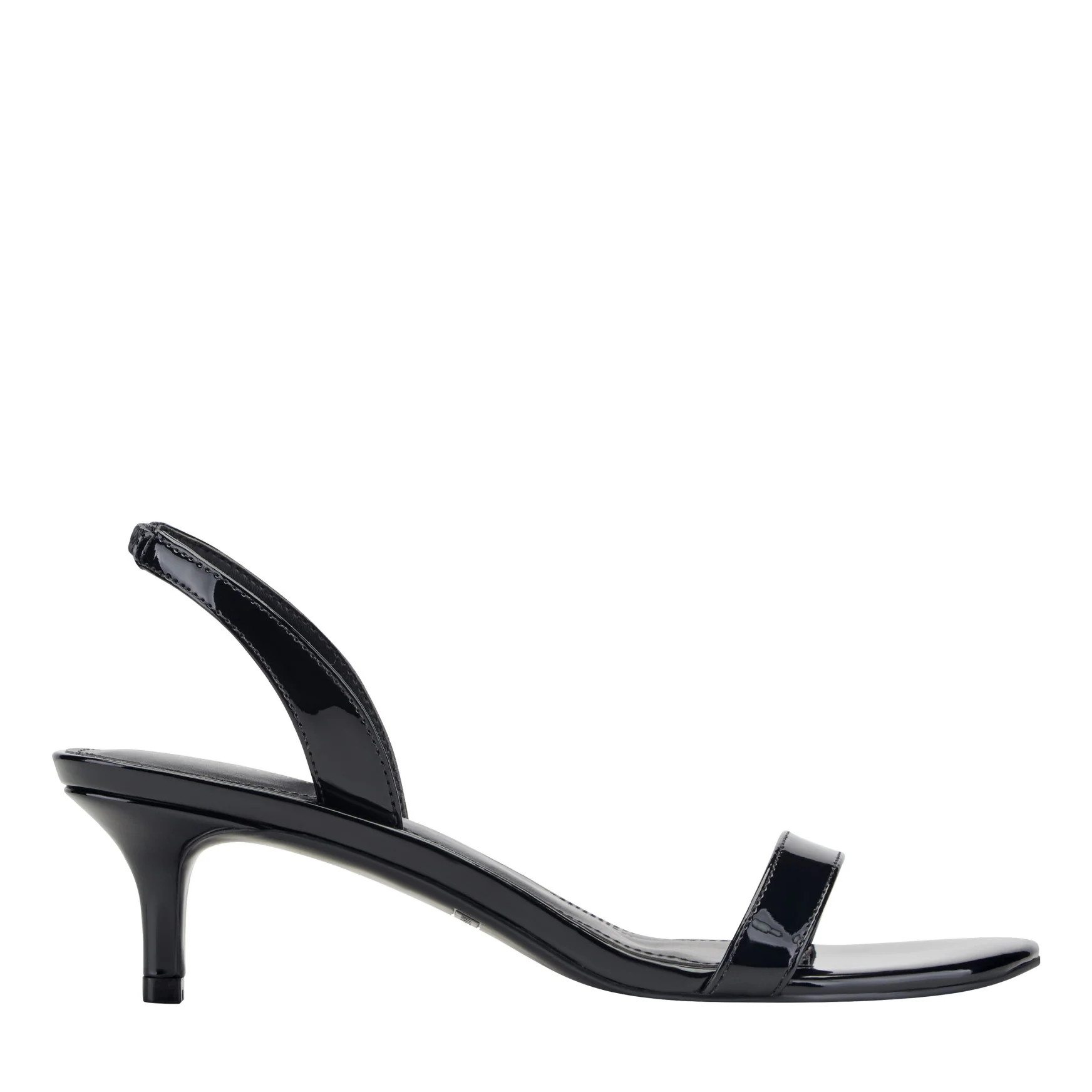 Women's Salla Slingback Kitten Heel Sandal - Black Patent | Marc Fisher Footwear | Marc Fisher