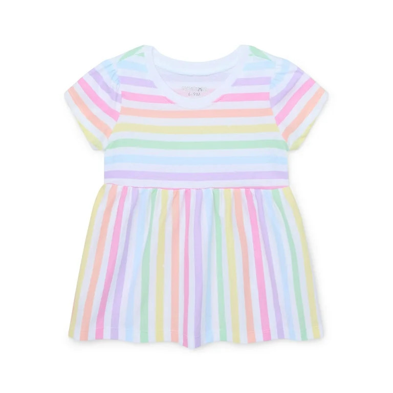 Garanimals Baby Girl Short Sleeve Striped Jersey Dress, Sizes 0-24 Months | Walmart (US)