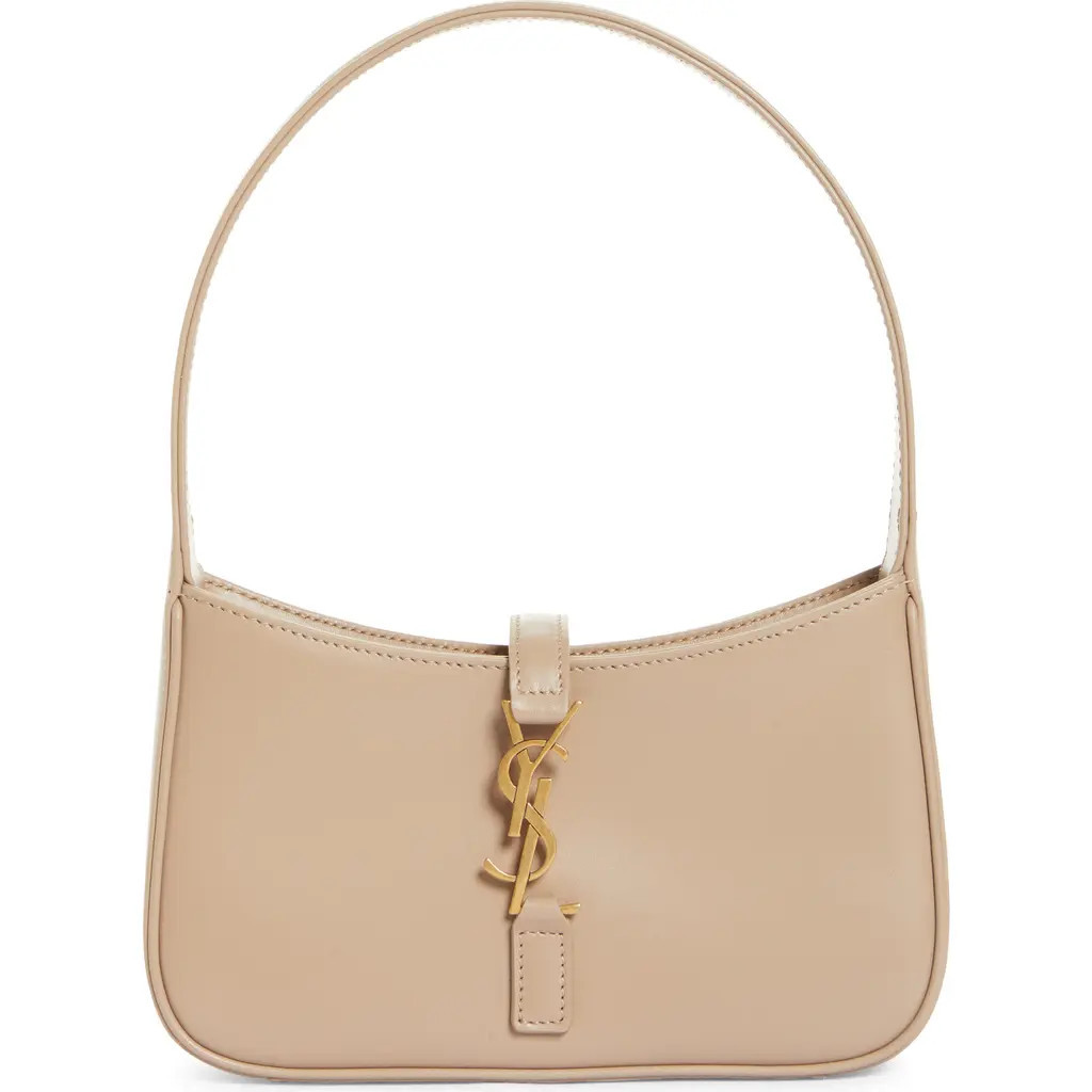 Saint Laurent Micro Le 5 à 7 Leather Hobo in Dark Beige at Nordstrom | Nordstrom