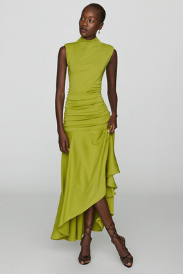 Maeve Sleeveless Ruched Mock-Neck Dress | Anthropologie (US)