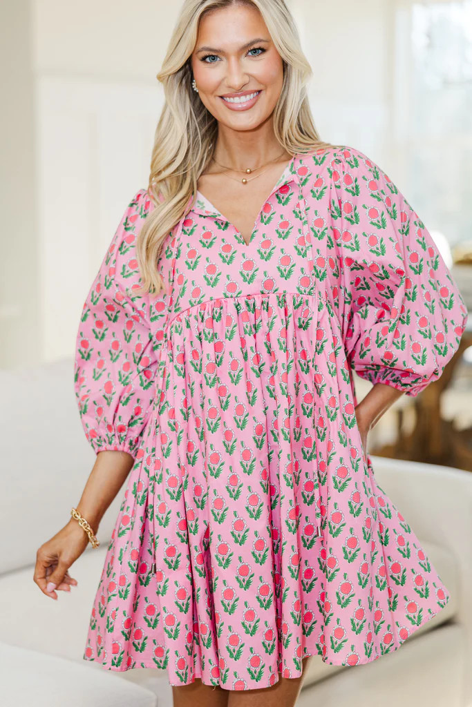 NURSING COLLECTION: It's All True Fuchsia Medallion Dress | The Mint Julep Boutique