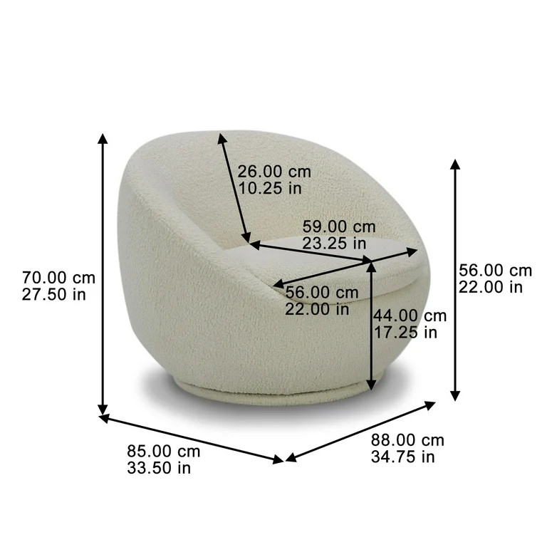 Better Homes & Gardens Mira Swivel Accent Chair, Cream Shearling | Walmart (US)