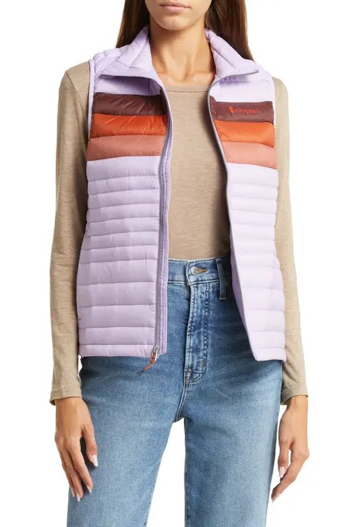 Cotopaxi Fuego Water Resistant Down Vest in Thistle Stripes at Nordstrom, Size Small | Nordstrom