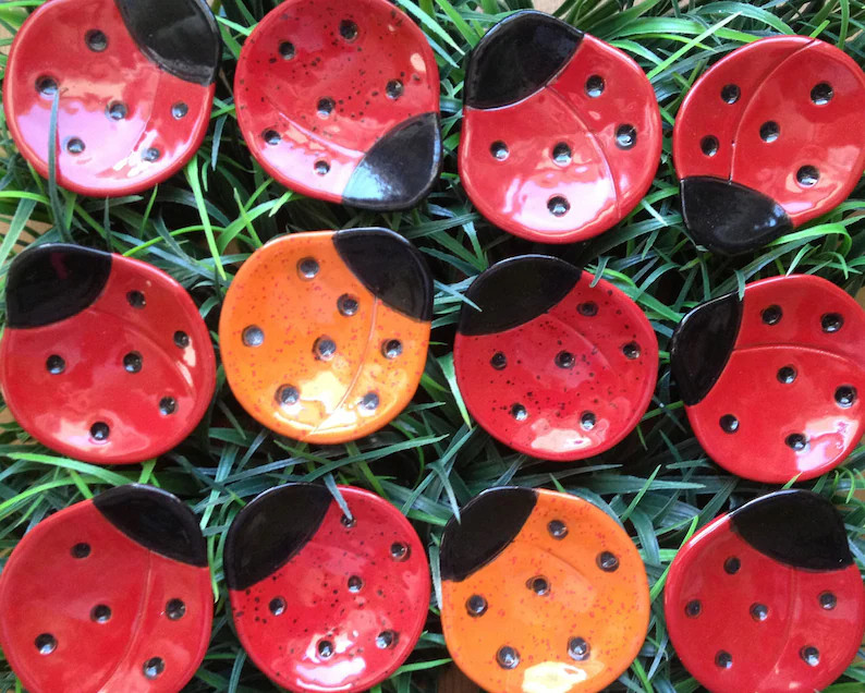 Ceramic Tiny Ladybug Dish, Good Luck Charm, Bridal Gift, Catchall, Jewelry Dish, Ring Dish, Home ... | Etsy (US)