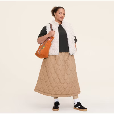 Women's Quilted Midi A-Line Skirt - Woolrich x Target Khaki | Target