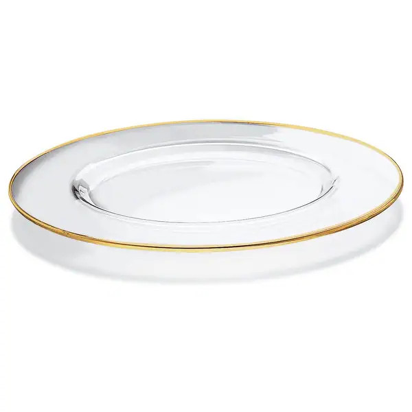 European Glass Clear Charger W/ Gold Rim-12.5" Diameter-Set of 4 | Bed Bath & Beyond