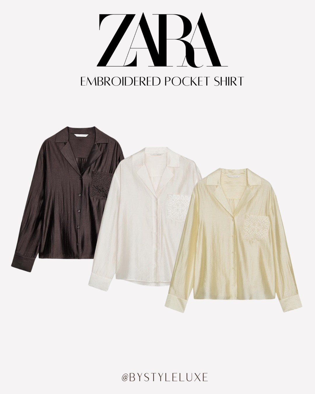 ZARA Embroidered Pocket Shirt - the designer inspired shirt now comes in 2 trending colours and a classic ivory. So good to dress up or down 

#summeroutfit #shirt #zara 

#LTKdatenight #LTKsummer #LTKeurope