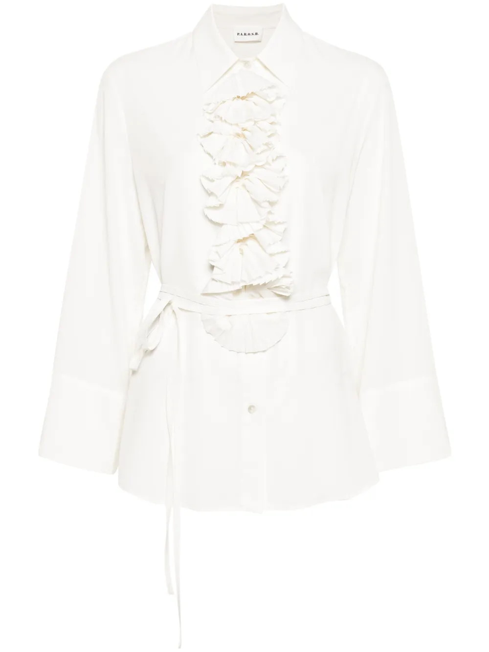P.A.R.O.S.H. ruffled-detailing Shirt | White | FARFETCH | Farfetch Global
