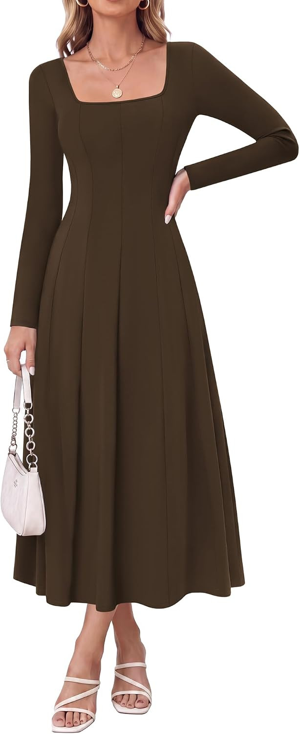 GRACE KARIN 2026 Womens Cotton Fall Wedding Guest Midi Dresses with Pockets | Amazon (US)