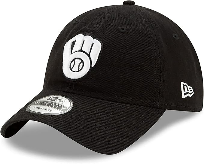 New Era Milwaukee Brewers Black White Core Classic Twill 9TWENTY Adjustable Hat | Amazon (US)